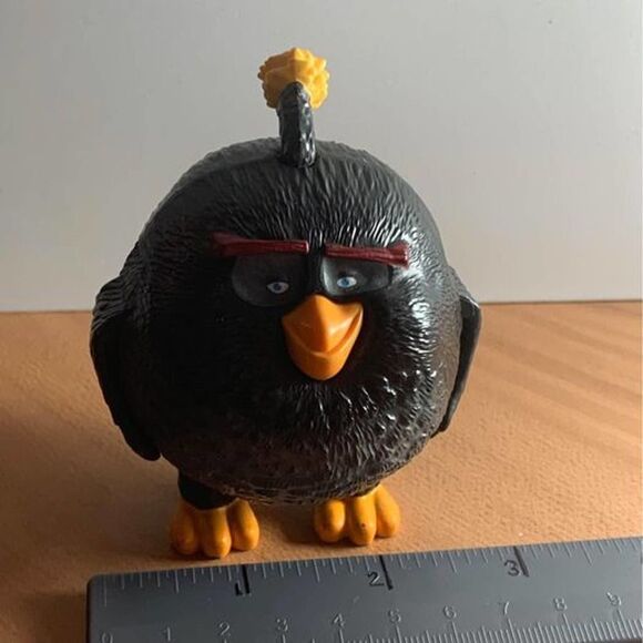 Angry Birds Black Bomb Moving Wings Cake Topper 3" McDonald’s Happy Meal Toy - Picture 7 of 8